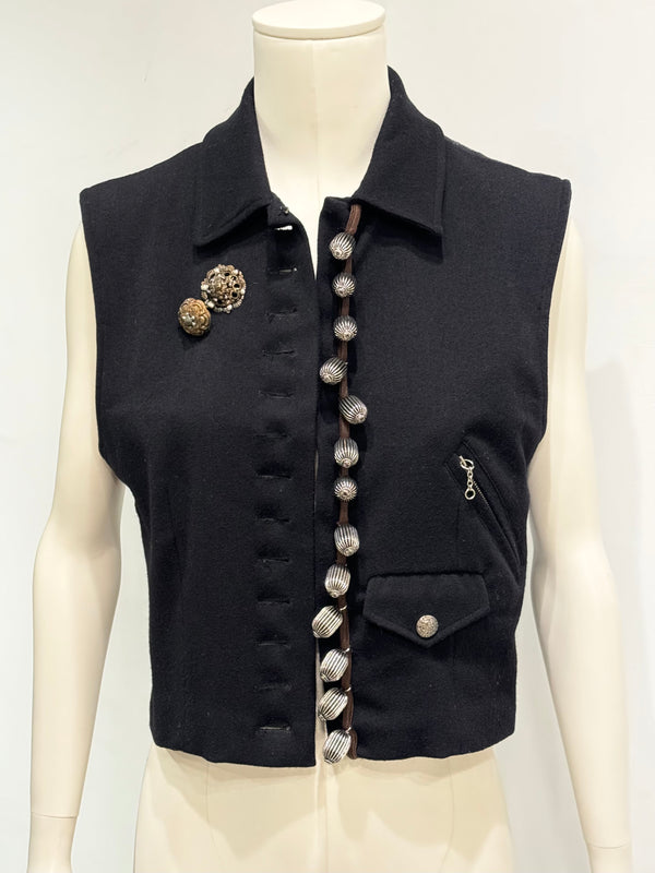 A/W1989 Helmut Lang runway wool vest with metal trinkets