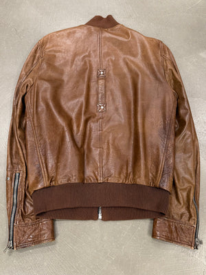 S/S2004 Dolce & Gabbana runway military zip leather jacket