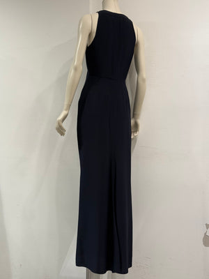 2000s Chanel silk scarf-neck maxi dress