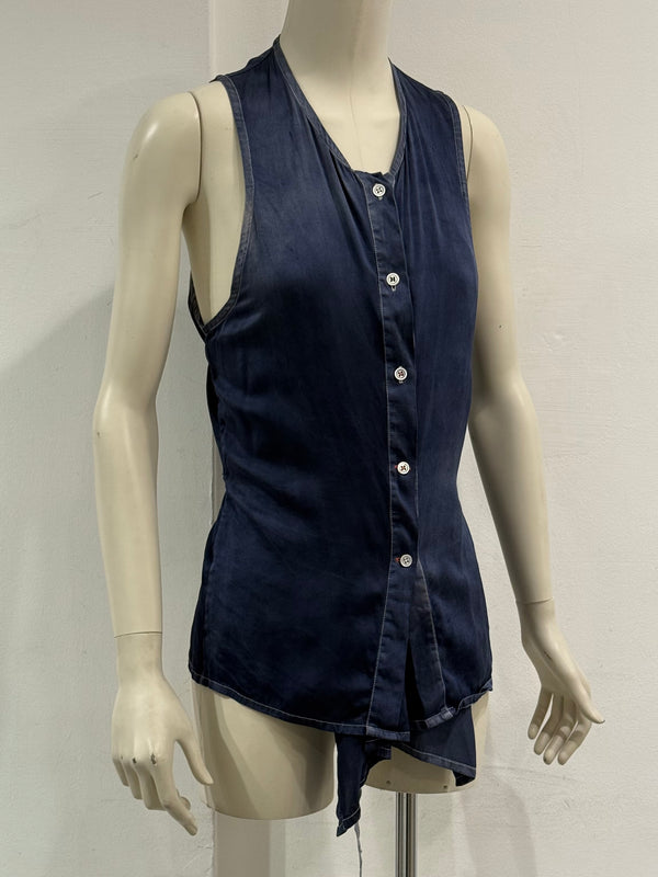 S/S2005 Ann Demeulemeester buttons-up sleeveless shirt