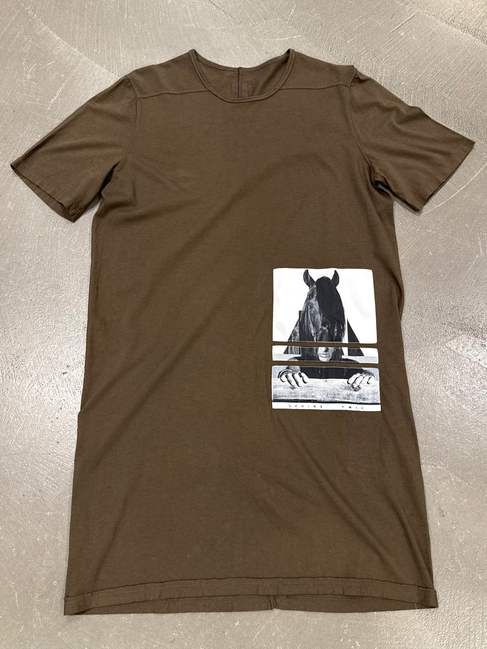 2010s Rick Owens DRKSHW horse patch tunic t-shirt