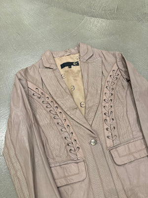 SS2007 Roberto Cavalli lace-up bondage leather blazer jacket