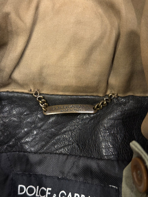 A/W2005 Dolce & Gabbana runway hybrid reconstructed military leather jacket