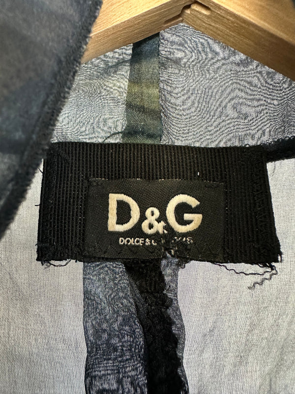 2000s Dolce & Gabbana painting print portrait silk shirt