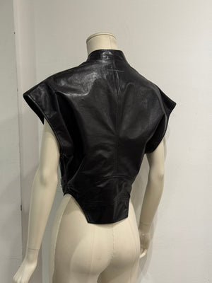 2023 Maison Margiela asymmetric 5-zip leather vest