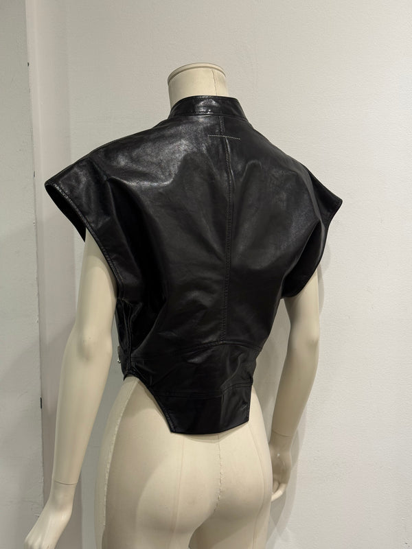 2023 Maison Margiela asymmetric 5-zip leather vest