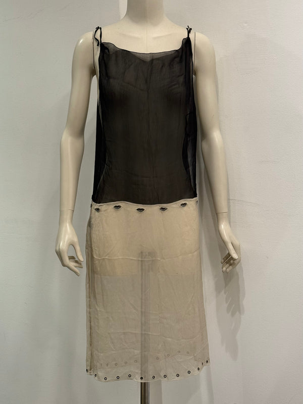 S/S2000 Prada Runway sheer slip dress with kiss eyelet