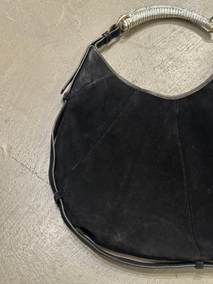 2002 Yves Saint Laurent Mombasa Black Suede Bag