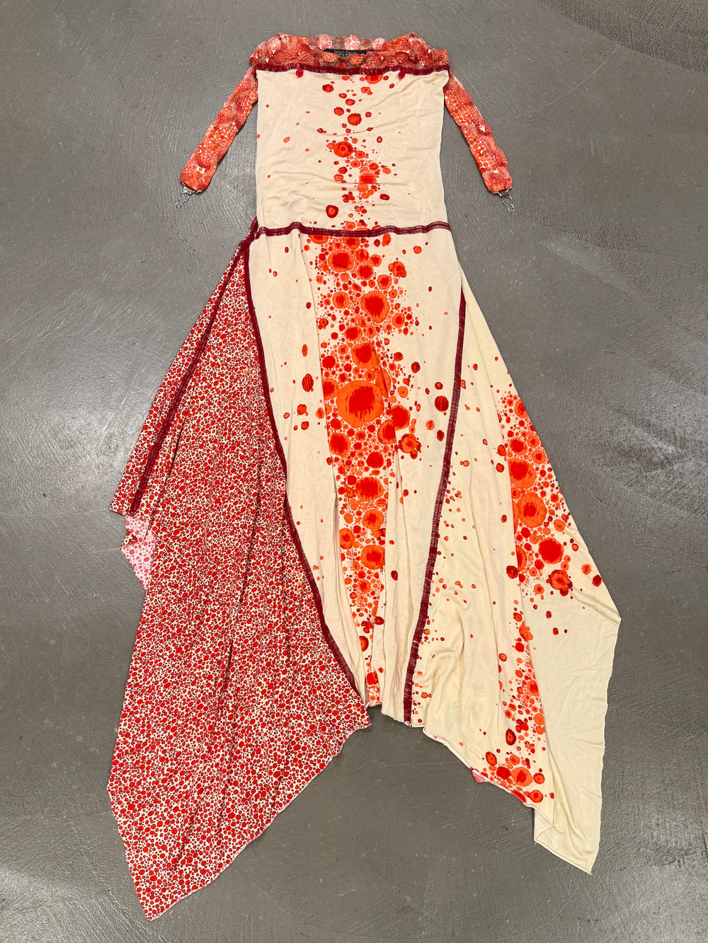 S/S2004 Jean Paul Gaultier red spots print long dress