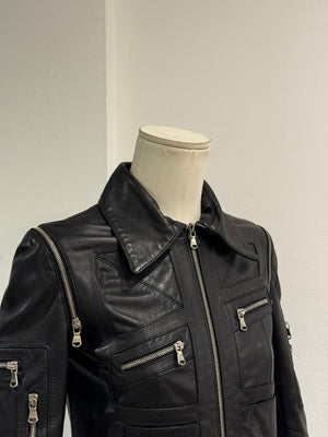 2001 Dolce & Gabbana multi-zip biker leather jacket