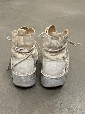 1990s Dirk Bikkembergs distressed leather lace-through boots