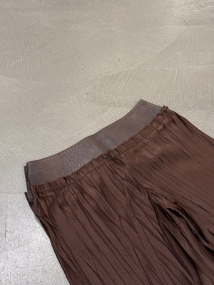2000s Roberto Cavalli hybrid leather waistband wide pants