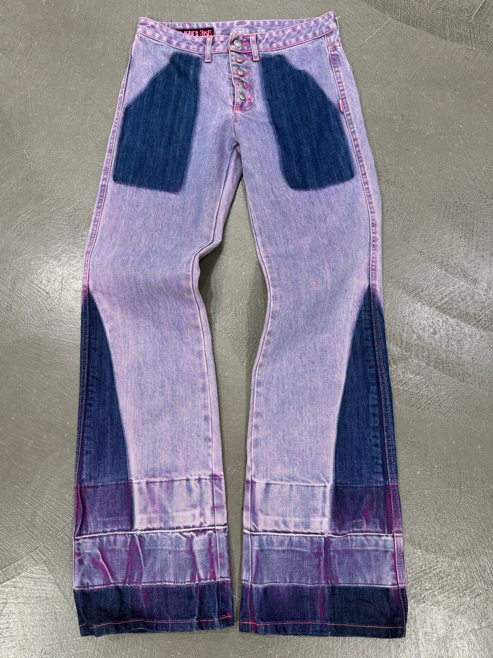 2000s Jean Paul Gaultier flared patchwork jeans