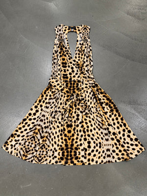 2000s Roberto Cavalli leopard print dress