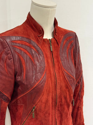 2000s Roberto Cavalli western leather jacket