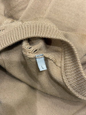 A/W2005 Dior Homme raw edge v-neck distressed knit sweater