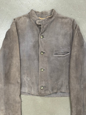 1990s Emporio Armani cropped boxy leather jacket