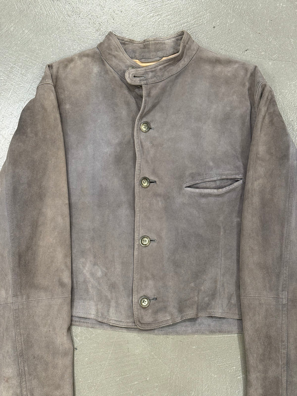 1990s Emporio Armani cropped boxy leather jacket