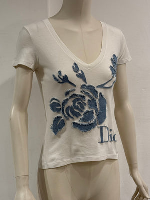 S/S2005 Christian Dior by John Galliano floral cotton t-shirt