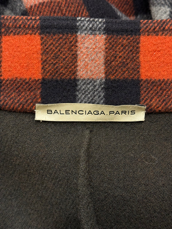 2000s Balenciaga by Nicolas Ghesquière gingham flannel boxy jacket