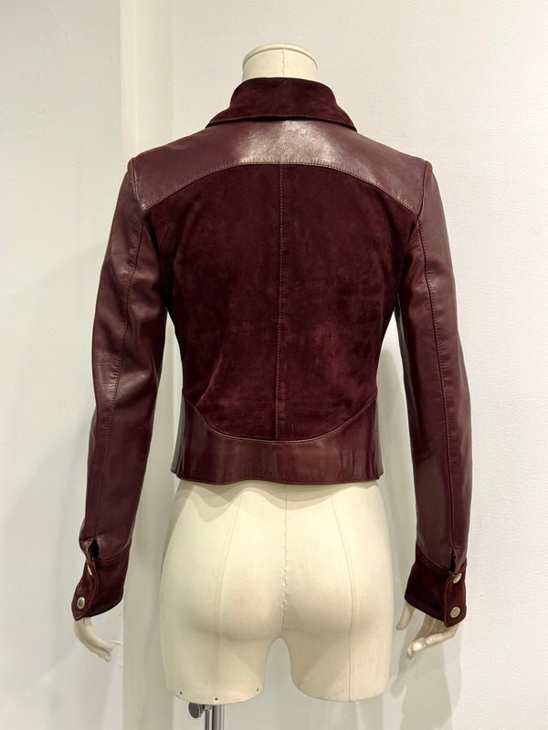 2001 Dolce & Gabbana paneled hybrid leather jacket