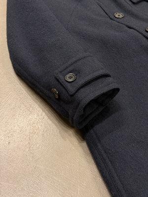 2000s Prada heavy wool pocket hooded coat