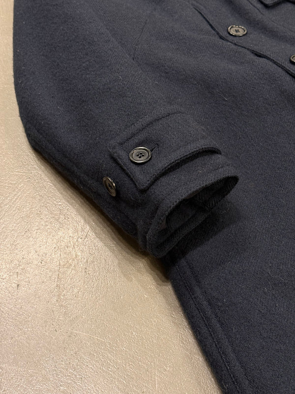 2000s Prada heavy wool pocket hooded coat