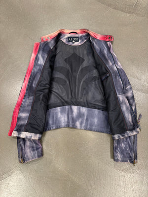 2000s Armani tie dye leather jacket