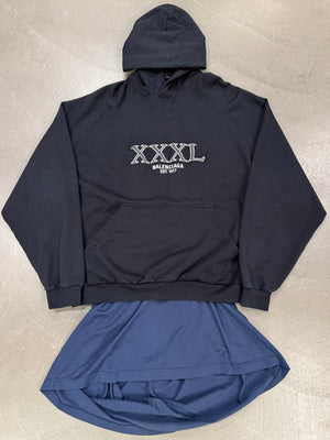 2022 Balenciaga by Demna XXXL oversized double layer hoodie