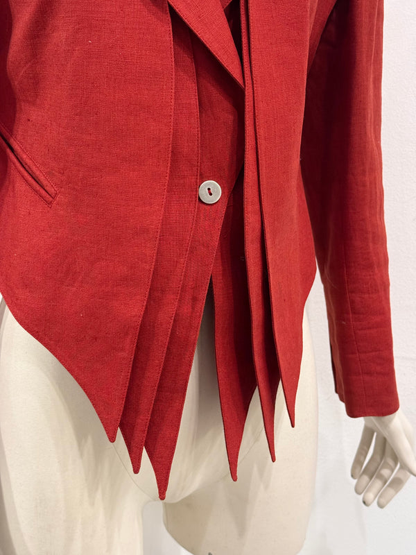 1990s Claude Montana asymmetric sculptural blazer