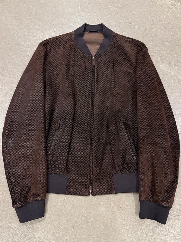 Gucci by Tom Ford mini GG monogram suede bomber jacket