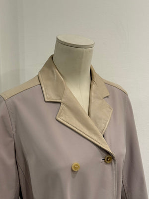 2000s Prada leather & nylon hybrid coat