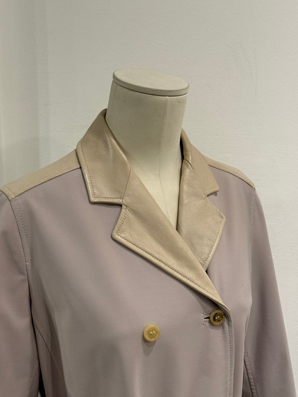 2000s Prada leather & nylon hybrid coat