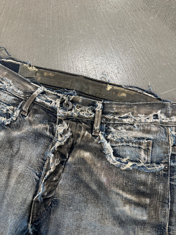 2009 Rick Owens Olmar and Mirta distressed dust denim