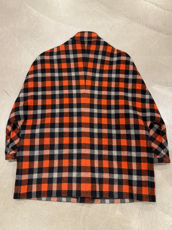 2000s Balenciaga by Nicolas Ghesquière gingham flannel boxy jacket