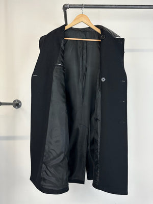 AW2001 Helmut Lang double breasted leather mask coat