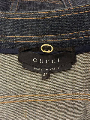 S/S2004 Gucci paneled biker denim jacket