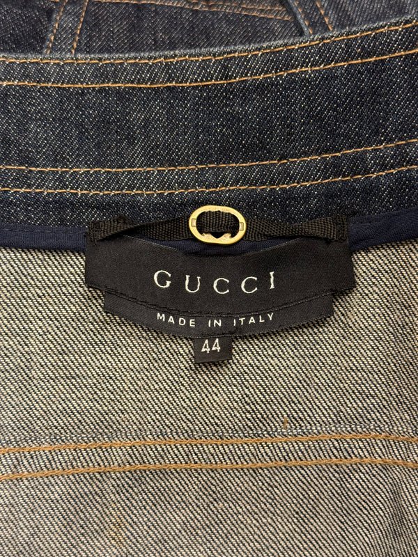 S/S2004 Gucci paneled biker denim jacket