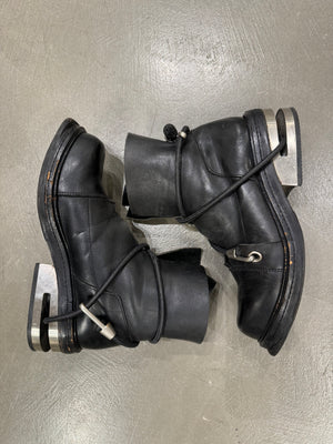 A/W 1996 Dirk Bikkembergs metal heel bungee cord boots