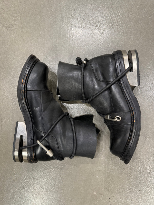 A/W 1996 Dirk Bikkembergs metal heel bungee cord boots