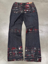 Load image into Gallery viewer, 2001 Just Cavalli distressed paint splatter flare jeans
