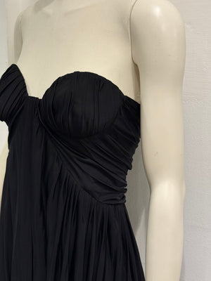 S/S2005 Alexander McQueen runway strapless draped chiffon mini dress