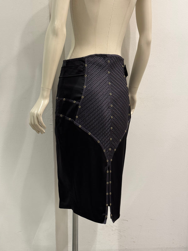 A/W2003 Gucci by Tom Ford runway studded silk skirt