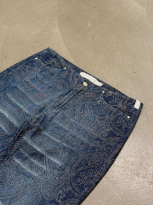 2000s Versace embellished flared denim