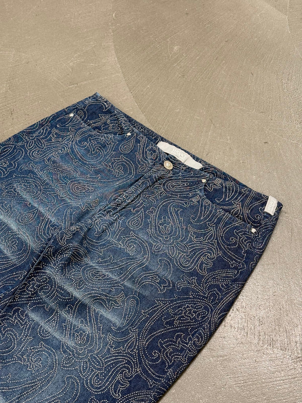 2000s Versace embellished flared denim