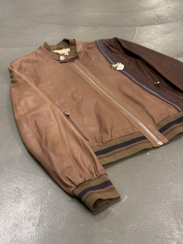 2000s Dolce & Gabbana leather biker bomber jacket