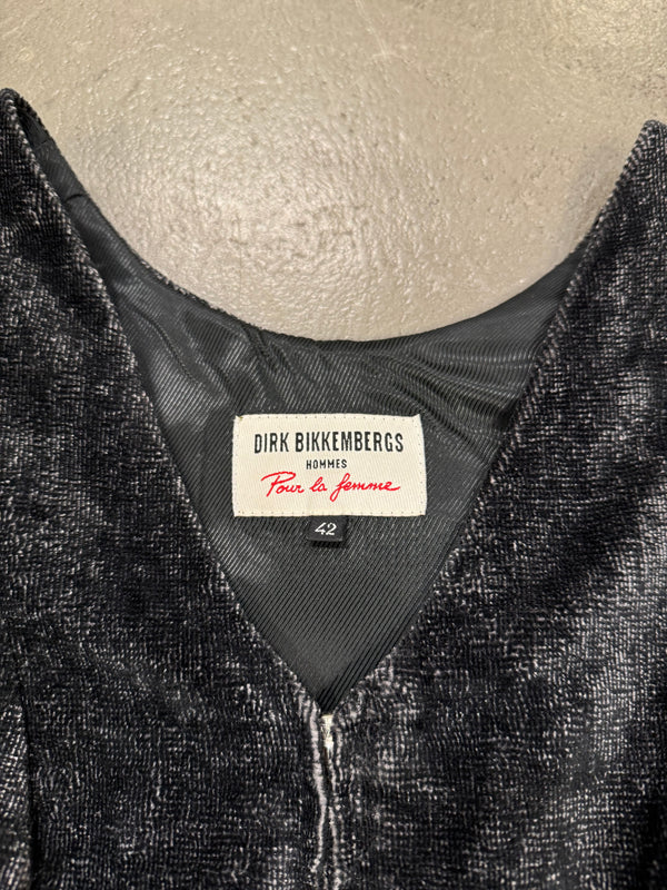 1990s Dirk Bikkembergs giant zip corduroy top