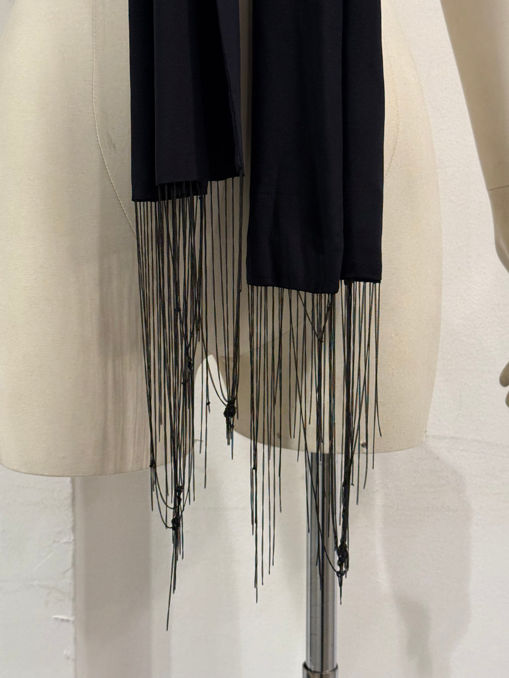 A/W2008 Ann Demeulemeester wool metal fringed scarf