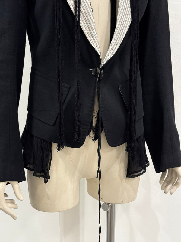 S/S2005 Ann Demeulemeester deconstructed fringe blazer