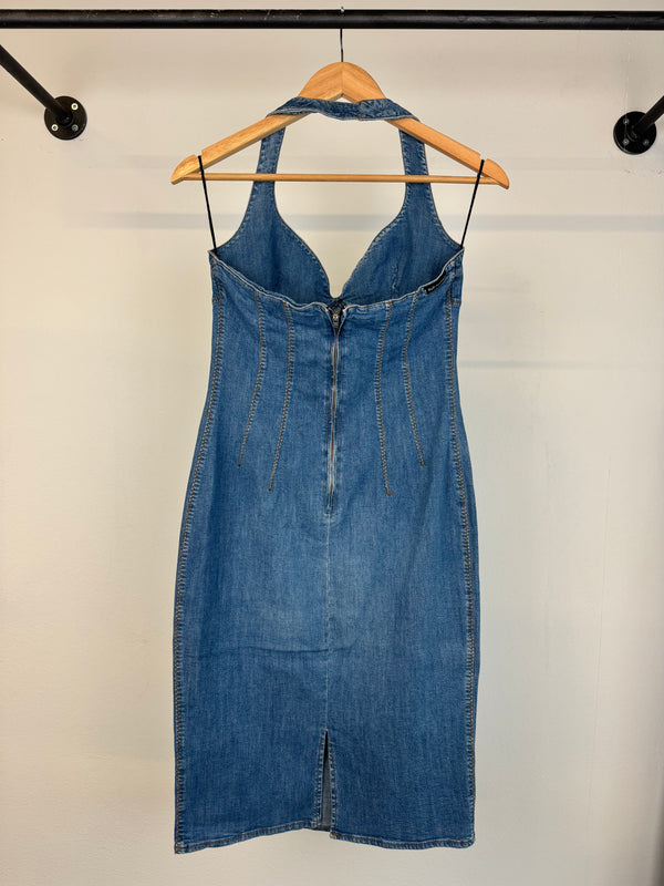 2000s Dolce & Gabbana denim midi dress
